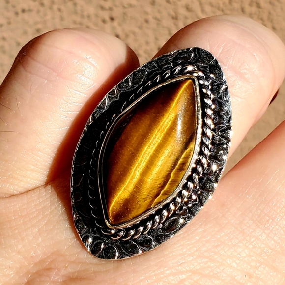 New Tiger Eye 925 Silver Ring. - Picture 1 of 12